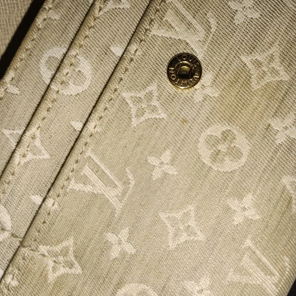 Louis Vuitton Min Lin Wallet Beige Wallet with COA